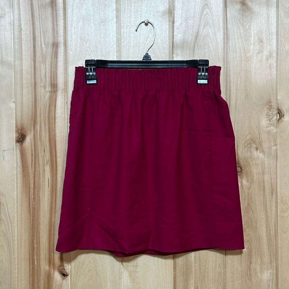 J. Crew Red Wool Blend Mini Skirt Size 2